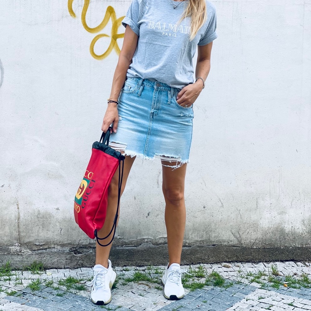 Gucci Red Leather Drawstring Backpack - image 3